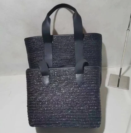 سیاہ گندم سے بنے ہوئے خواتین کا بیگ ایک سیٹ