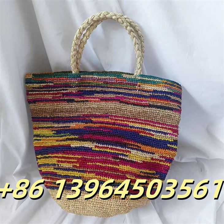 ہاتھ سے تیار ملٹی کلر رافیا بالٹی
