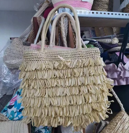 ہاتھ سے بنے ہوئے ٹیسلز بیج اسٹرا بیگ