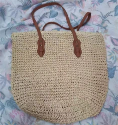 ہاتھ سے تیار کروشیٹ ویمن اسٹرا بیگ