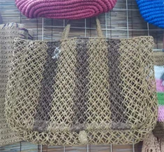 براؤن ہاتھ سے بنے ہوئے بڑے کھوکھلی خواتین کا بیگ