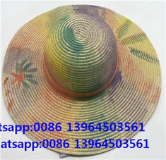 رنگین خواتین اسٹرا پیپر کی ٹوپی پینٹنگ