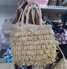 ہاتھ سے بنے ہوئے ٹیسلز بیج اسٹرا بیگ